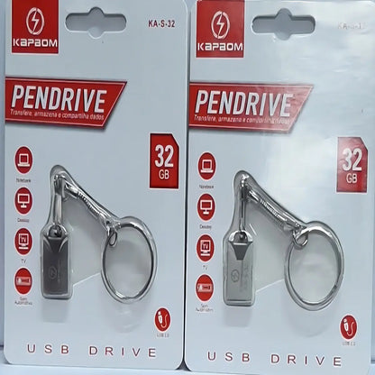 Pendrive 32 GB Kapbom Pen Max USB 2.0 — Metal com Chaveiro
