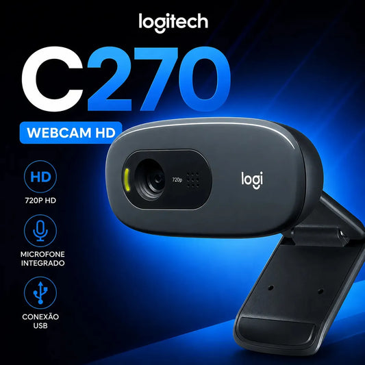Webcam Logitech C270 HD 720p com Microfone Embutido