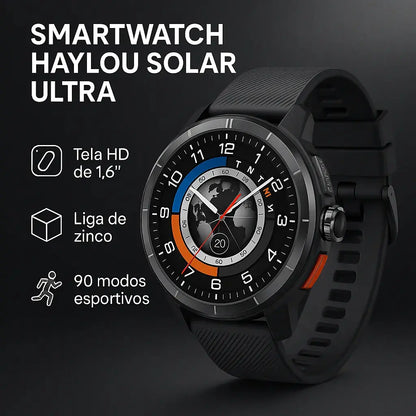 Smartwatch Haylou Solar Ultra LS23 — Tela 1.6" e Chamadas Bluetooth